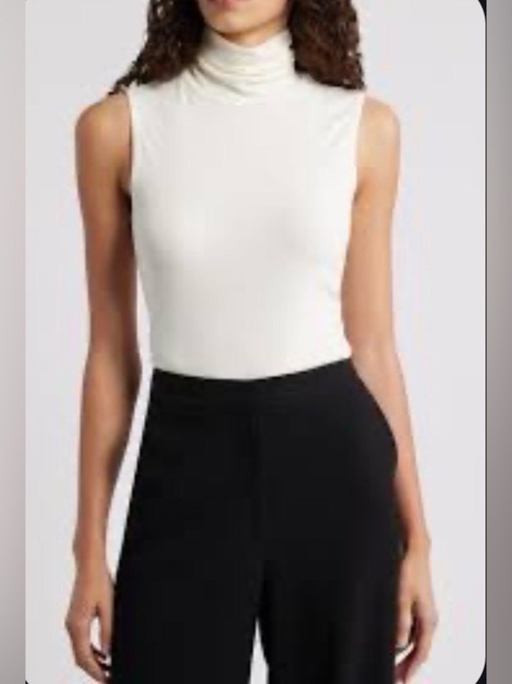 Theory Sleeveless Wendel Turtleneck White Camisole Size S/p